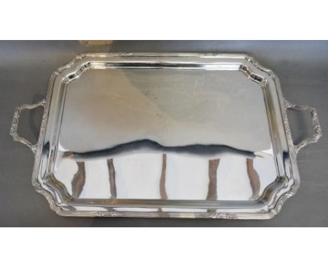 A Good Quality Silver Plated Two Handled Tray, 67cms long 