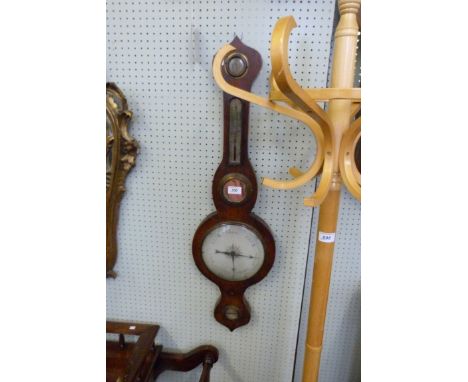 A mahogany cased Victorian barometer, unsigned.