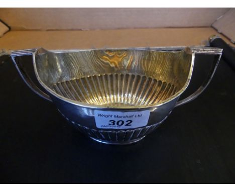 A Victorian London hallmarked silver sugar basin of oval form, weight approx. 6oz