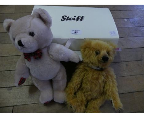 A modern Steiff bear 'Sebastian' together with a further Playmakers bear, complete with box.