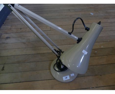 A mushroom coloured angle poise electric desk lamp (sold electrically untested)