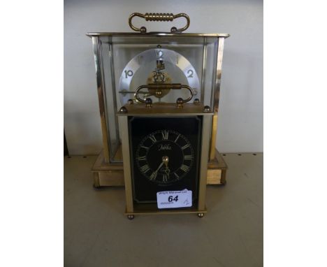 A Kundo electric mantel clock and one other (2)