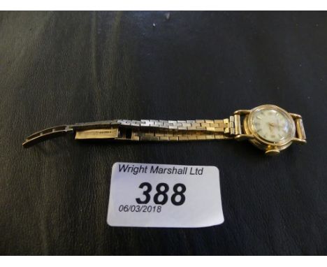 A Jaeger lecoultre 9ct gold ladies wristwatch.
