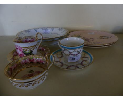 A collection of mixed ceramics to include Crown Derby decorated plates, further English rose decorated cups and saucers (qty)