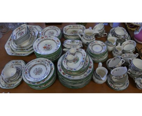 An extensive collection Copeland Spode Chinese rose pattern table wares to include graduated meat plates, bowls, plates, side