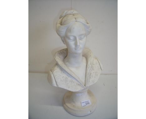 Ceramic head and shoulder bust of a young lady (35cm high) 