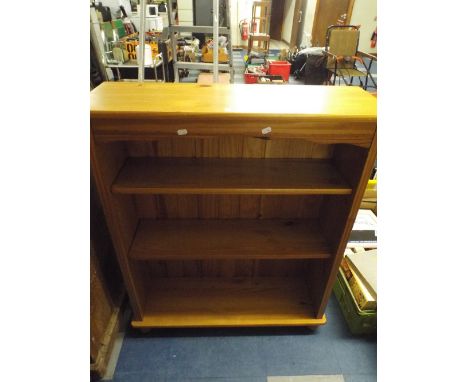 A Three Shelf Open Pine Bookcase.