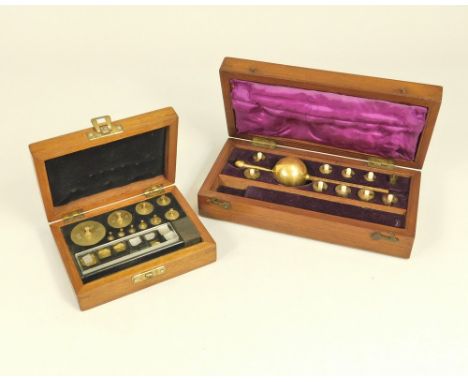 BOXED INSTRUMENTS. A Sikes's Hydrometer by Loftus, cased (lacks thermometer). Also a cased set of weights.