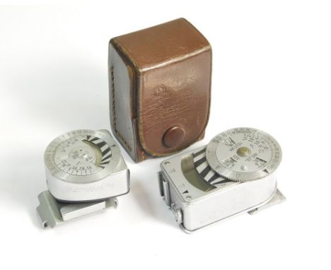 LIGHT METERS. Metraphot II &amp; a Metraphot with case light meters.