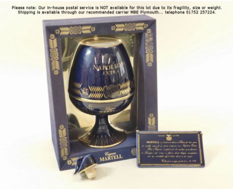 MARTELL COGNAC. A Limited Edition Martell Napoleon Cognac, unopened & with original stopper & porcelain plaque Numbered K.107