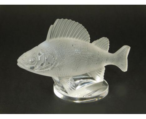 LALIQUE CRISTAL. A Lalique Cristal 'Perche' car mascot. Max. height 10cm.