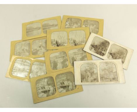 STEREOSCOPIC CARDS. Nine stereoview tissue 'hold to light cards' Provenance. The Basil Skinner Collection.