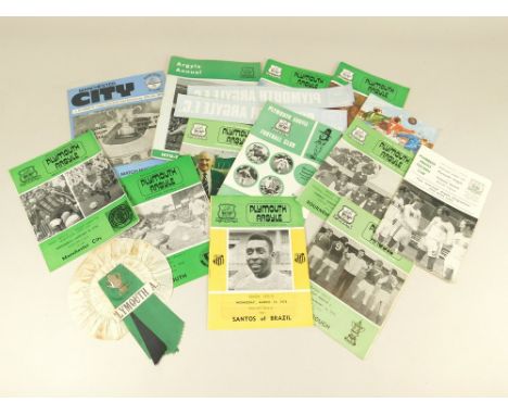 FOOTBALL: PLYMOUTH ARGYLE. Ten Plymouth Argyle FA Cup, League Cup & other special match programmes including home & away 1974