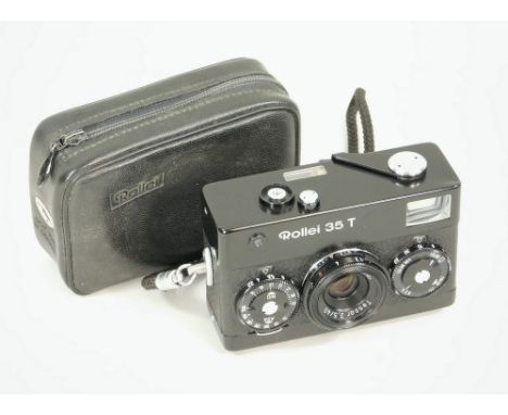 ROLLEI. A Rollei 35 miniature viewfinder camera &amp; case. All cameras are untested &amp; being sold as found on display or 