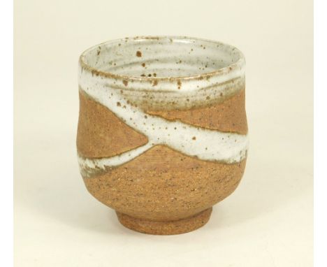 JANET LEACH. A Janet Leach yunomi. Height 9cm. Impressed personal &amp; Leach Pottery marks.