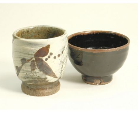 LEACH POTTERY. Two tea bowls by Matthew Foster. Largest height 9cm. Impressed marks.