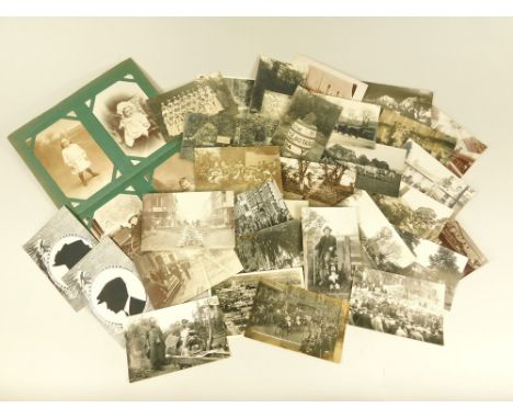 REAL PHOTOGRAPH POSTCARDS ETC. 30 loose real photograph West Country &amp; Cotswolds etc. postcards including groups, agricul