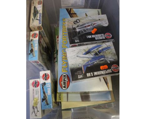 A crate of boxed and unused 'Airfix' model kits ( 9 )