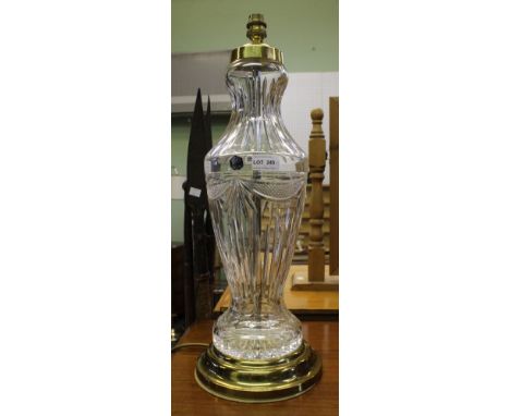 'Stuart' cut crystal table lamp 52cm high excluding fitting /&nbsp;Few minor blemishes in the making, no chips or cracks