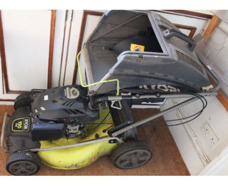 A Ryobi 190cc lawnmower with Subaru EA190V engine, with grass collection box (sold as seen)