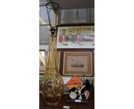 Two glass table lamps to include a 'Clarice Cliff Jazz Age' design example