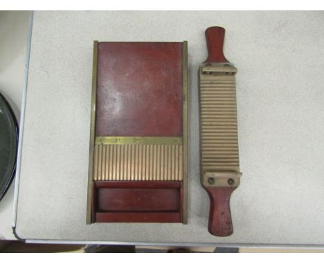 A bygone brass mounted mahogany apothecary's pill roller 