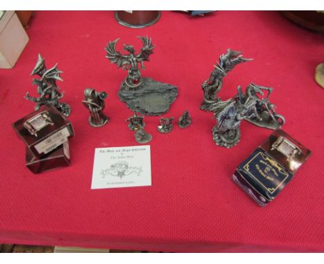 Ten Myth and Magic figures including Ride Easy, Dragon of the Night, The Zenith Overlord, The Store Heated, The Magic Lightni