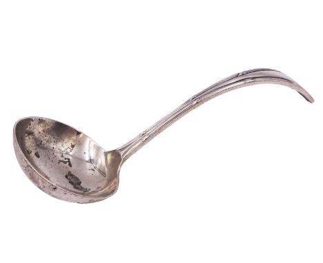 1920s silver sauce ladle, with reed and ribbon border, hallmarked Richard Richardson, Sheffield 1922, L17cmCondition Report: 