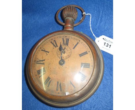 German alarm clock in the form of a large pocket watch.  14.5cm diameter approx.(B.P. 24% incl. VAT)