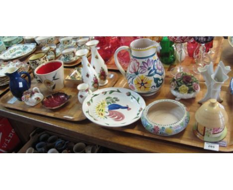 Two trays of assorted china to include: Poole Pottery floral baluster jug and posy bowl; pair of Royal Albert 'Old Country Ro