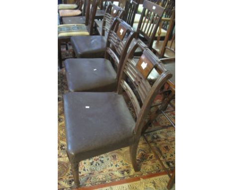Set of three late 19th Century bobbin back dining chairs with leatherette seats, together with a 19th Century oak farmhouse k