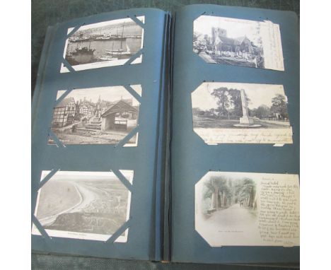 Large Album of postcards, mostly topographical, few foreign, greetings, horses and hunting etc.  Many hundreds of cards.(B.P.