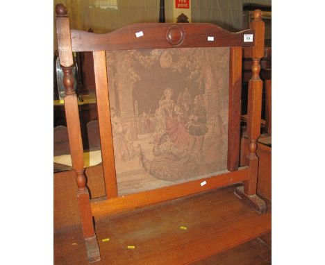 Figural tapestry fire screen.(B.P. 24% incl. VAT)