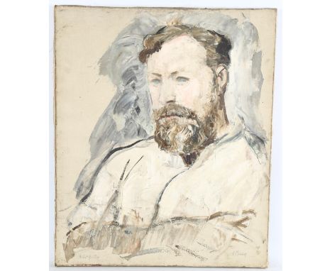 Polia Chentoff (Russian, 1896 - 1933), portrait of Robert Gibbings (Irish artist and author), oil on canvas, signed and inscr