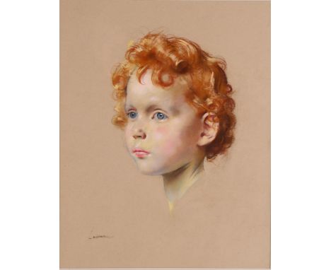 Alfred Kingsley Lawrence (1893 - 1978), portrait of Caroline 1956, coloured pastels, signed, inscribed verso, 38cm x 30cm, fr