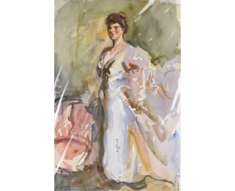 Anthony Bream (born 1943), portrait of a lady, watercolour, signed, 50cm x 33cm, mountedGood condition 