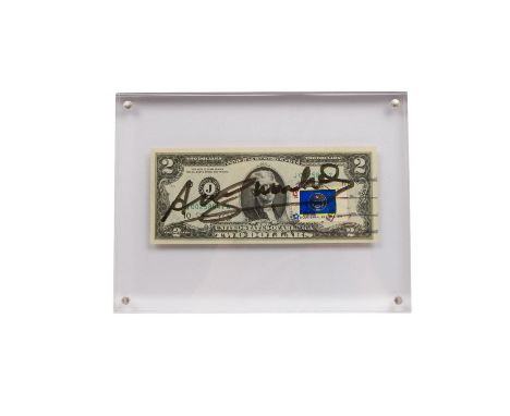 WARHOL, ANDY (1928-1987), "2 Jefferson's Dollars", 1976, als Autograph, Multiple entsprechend der Two-Dollars-Note anlässlich