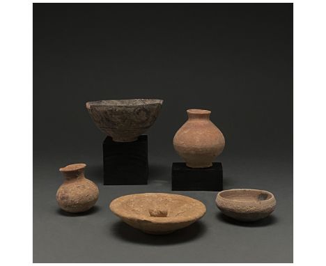 C. 3rd millennium BC. Ancient Central Asia, Indus Valley. A collection of five Indus valley ceramic vessels including (front,