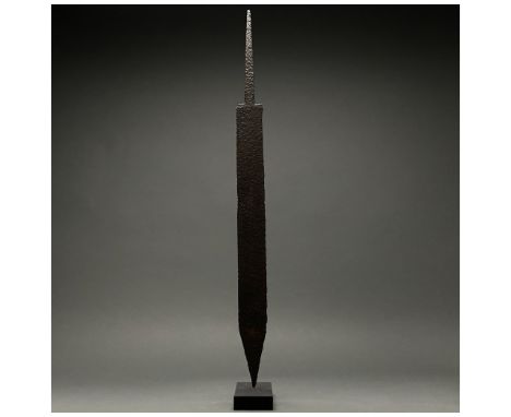 C. 100-200 AD. Roman. An iron Pompeii type gladius blade with parallel cutting edges, a triangular tip and a tang. The gladiu