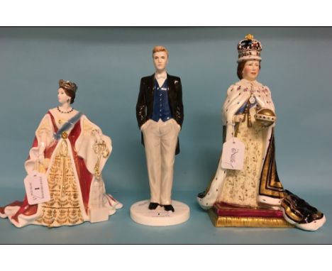 A Royal Worcester limited edition figure, Queen Victoria, 548/4500, CW442, a similar Coalport limited edition figure, Prince 