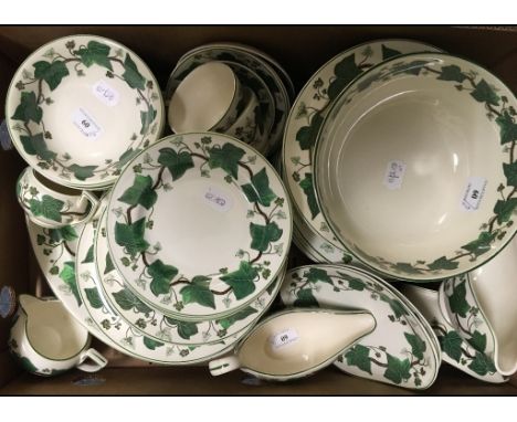 A Wedgwood Napoleon Ivy pattern part dinner and tea service (box) Condition report Report by GH

This is the itemised list:

