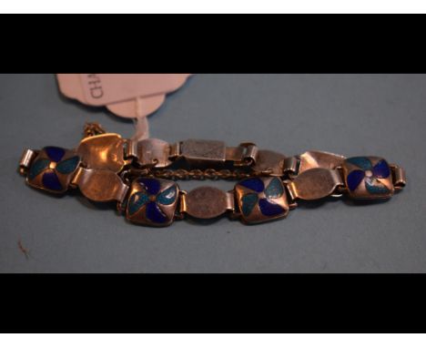 A silver and enamel bracelet, Stainton Bros, Birmingham 1912