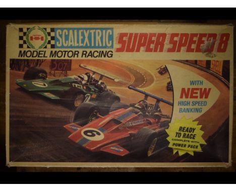 A Scalextric Super Speed 8 set, a Scalextric Lamborghini, C017, and other related items (2 boxes)