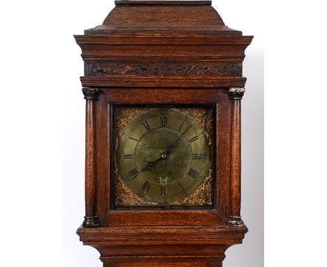 A longcase clock, the 27.5 cm square brass dial with Roman numerals and date aperture, signed John & Henry Pepper, Biggleswad