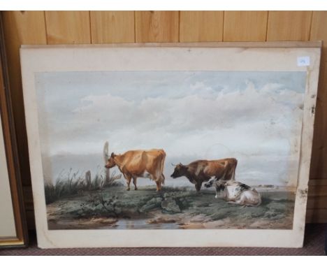 Watercolour, frame marked Cora Lynn, Clyde Middle Falls and three prints