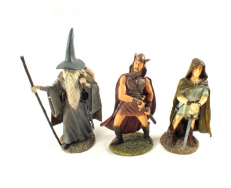 Nine boxed Danbury Mint Fellowship of the Ring figures