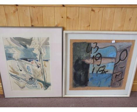Four contemporary prints and a watercolour