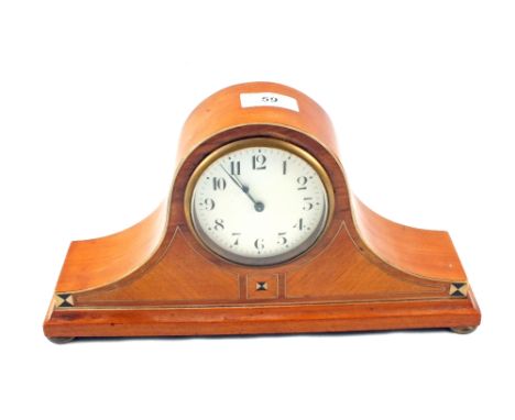 An Edwardian inlaid Mahogany mantel clock