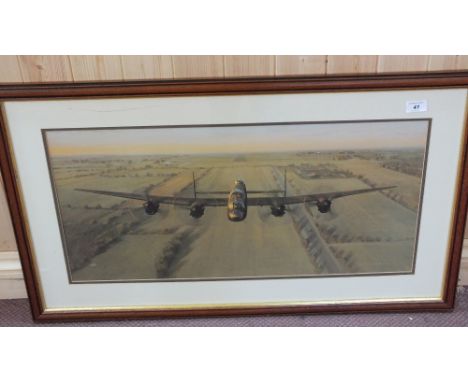 Eight photo prints of fishing vessels, a Coulson aircraft print and a Mermaid mirror