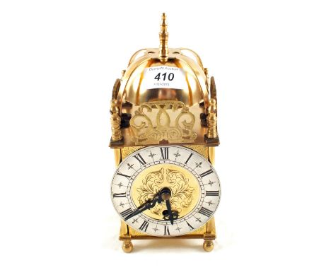 A modern Brass 20th Century eight day lantern clock